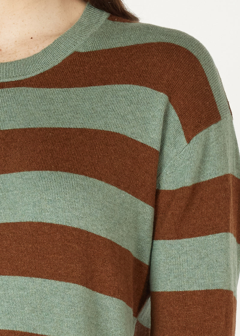 BLOCK STRIPE CREW IN MOSS