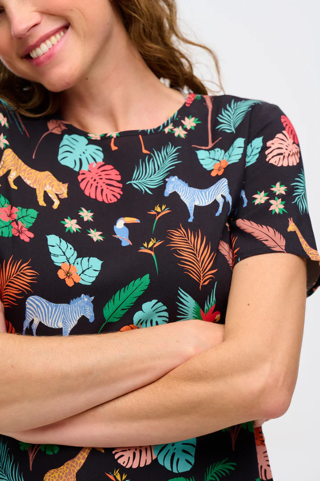 BETH TOP IN BLACK, TROPICAL SAFARI