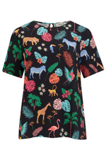 BETH TOP IN BLACK, TROPICAL SAFARI