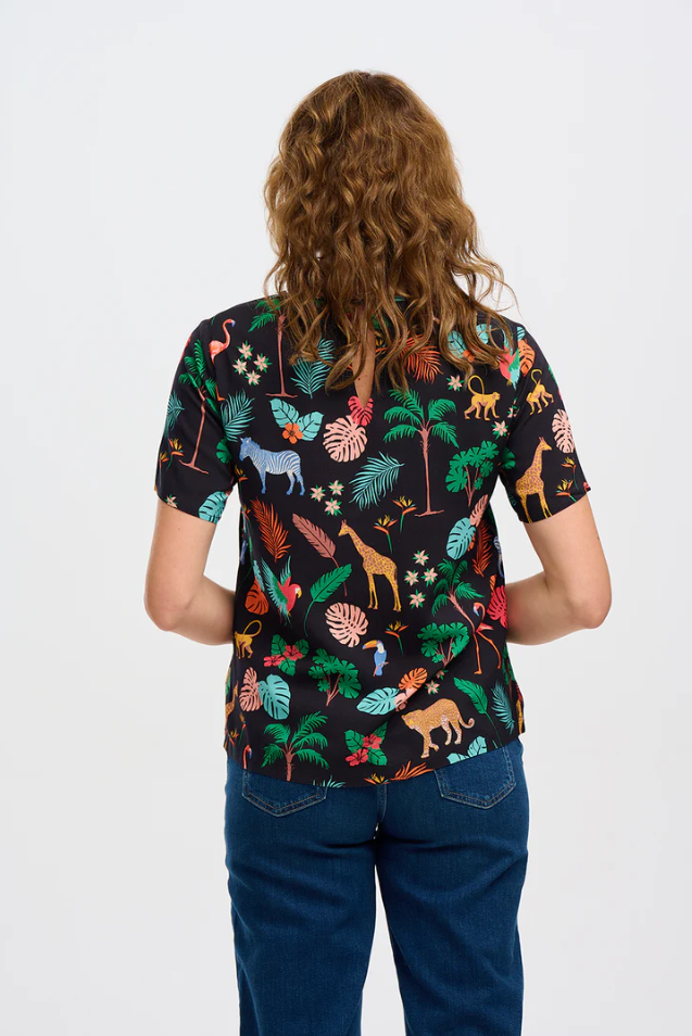 BETH TOP IN BLACK, TROPICAL SAFARI