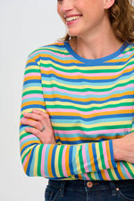 BRUNSWICK JERSEY TOP IN MULTI, CALIFORNIA STRIPE