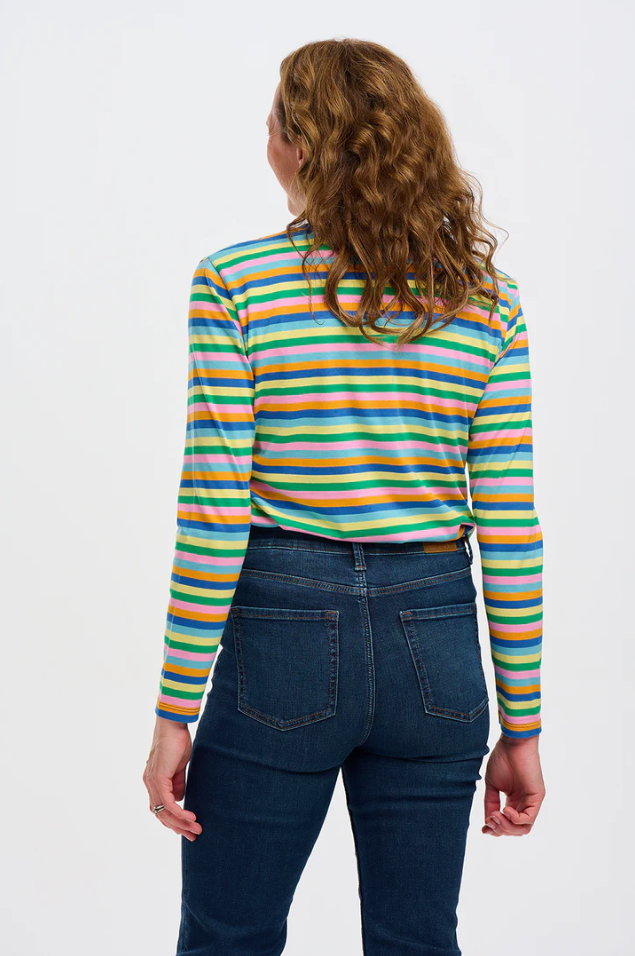 BRUNSWICK JERSEY TOP IN MULTI, CALIFORNIA STRIPE