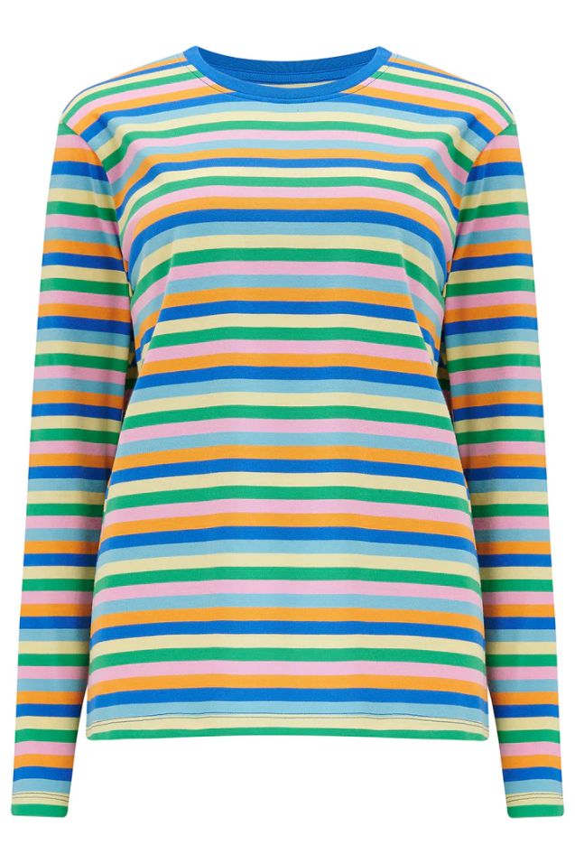 BRUNSWICK JERSEY TOP IN MULTI, CALIFORNIA STRIPE