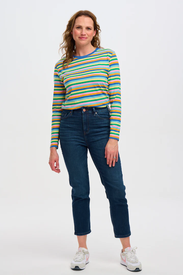 BRUNSWICK JERSEY TOP IN MULTI, CALIFORNIA STRIPE