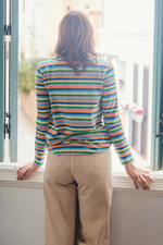 BRUNSWICK JERSEY TOP IN MULTI, CALIFORNIA STRIPE