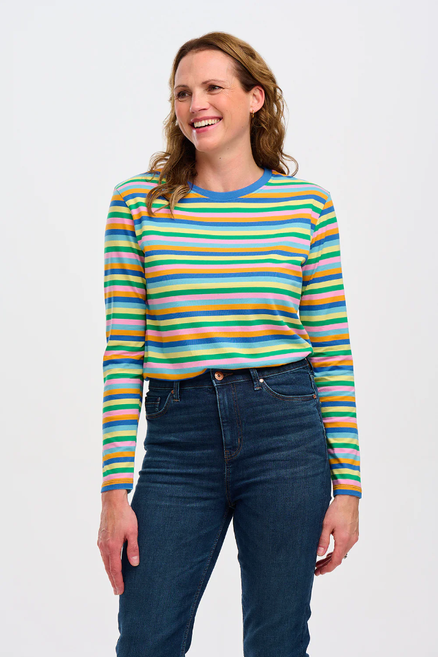 BRUNSWICK JERSEY TOP IN MULTI, CALIFORNIA STRIPE