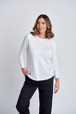 3/4 SLEEVE RAGLAN TEE - WHITE