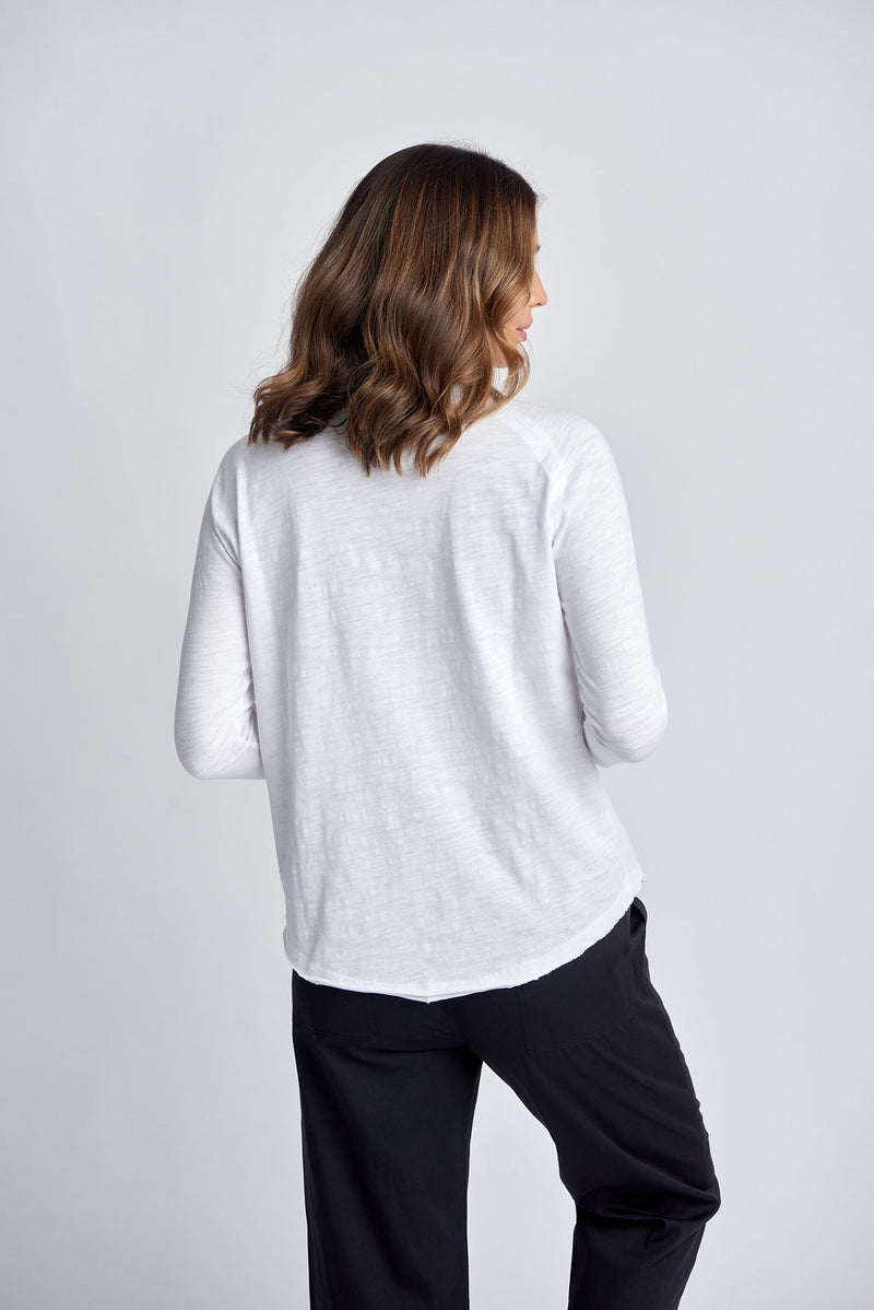 3/4 SLEEVE RAGLAN TEE - WHITE