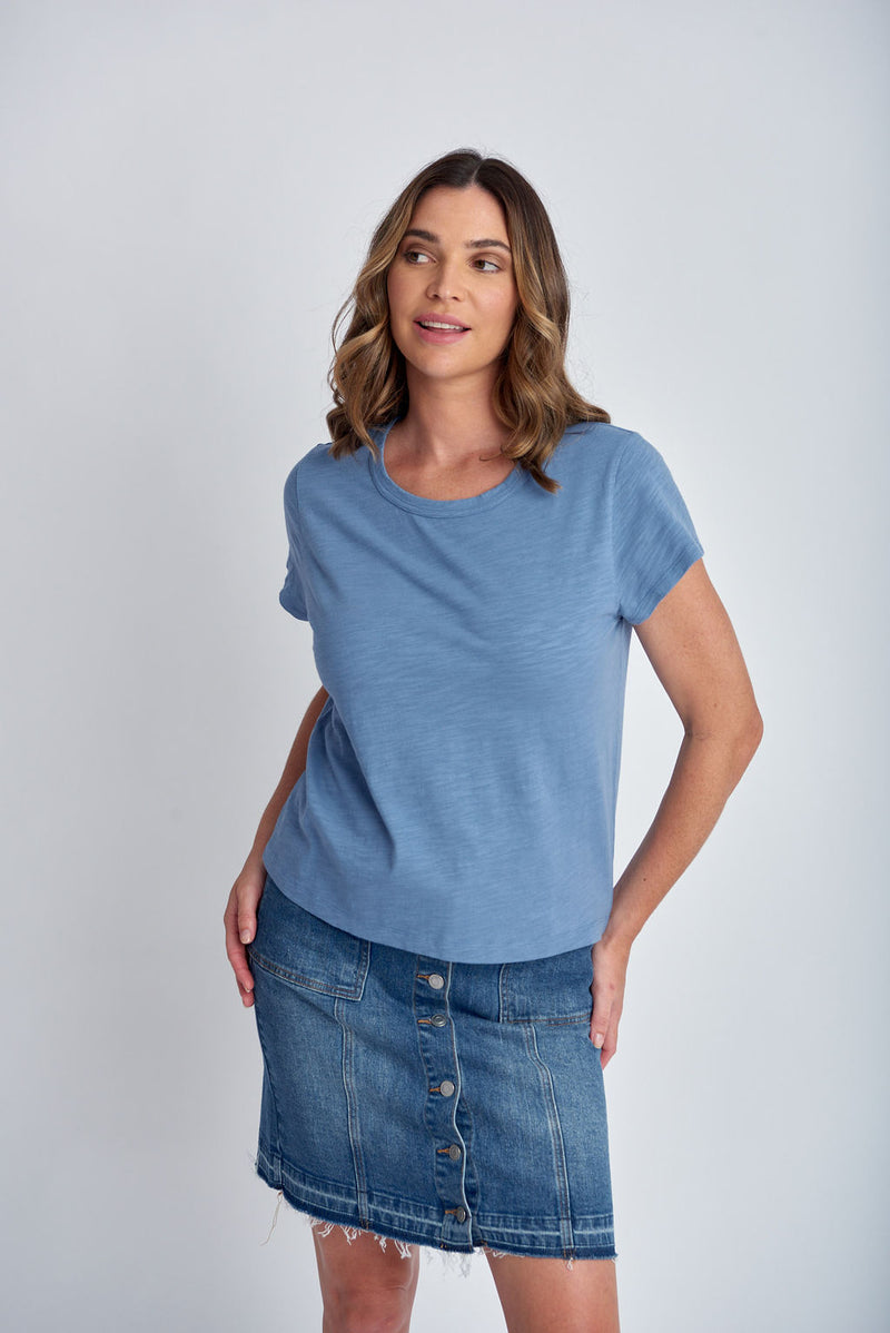 BASIC CREW NECK TEE - DEEP BLUE