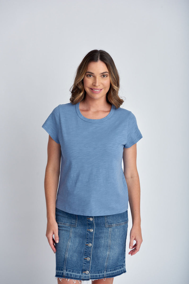 BASIC CREW NECK TEE - DEEP BLUE