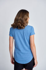 SHAPED HEM TEE - DEEP BLUE