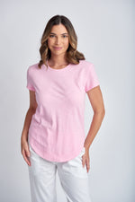 SHAPED HEM TEE - LOLLY PINK