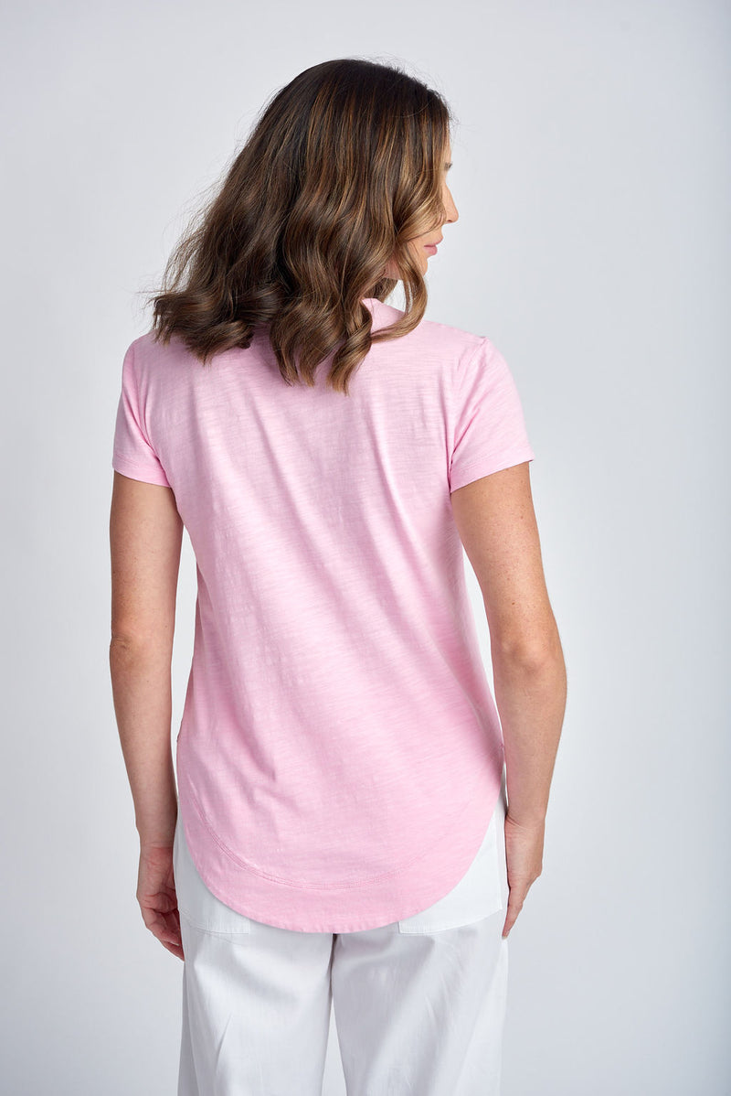 SHAPED HEM TEE - LOLLY PINK