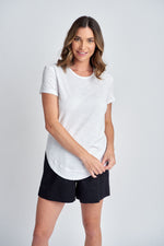 SHAPED HEM TEE - WHITE