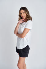 SHAPED HEM TEE - WHITE