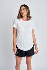 SHAPED HEM TEE - WHITE