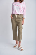 CASUAL LINEN POCKET PANT - TWIG