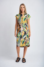 SHIRT DRESS WITH BELT - JUNGLE PRINT