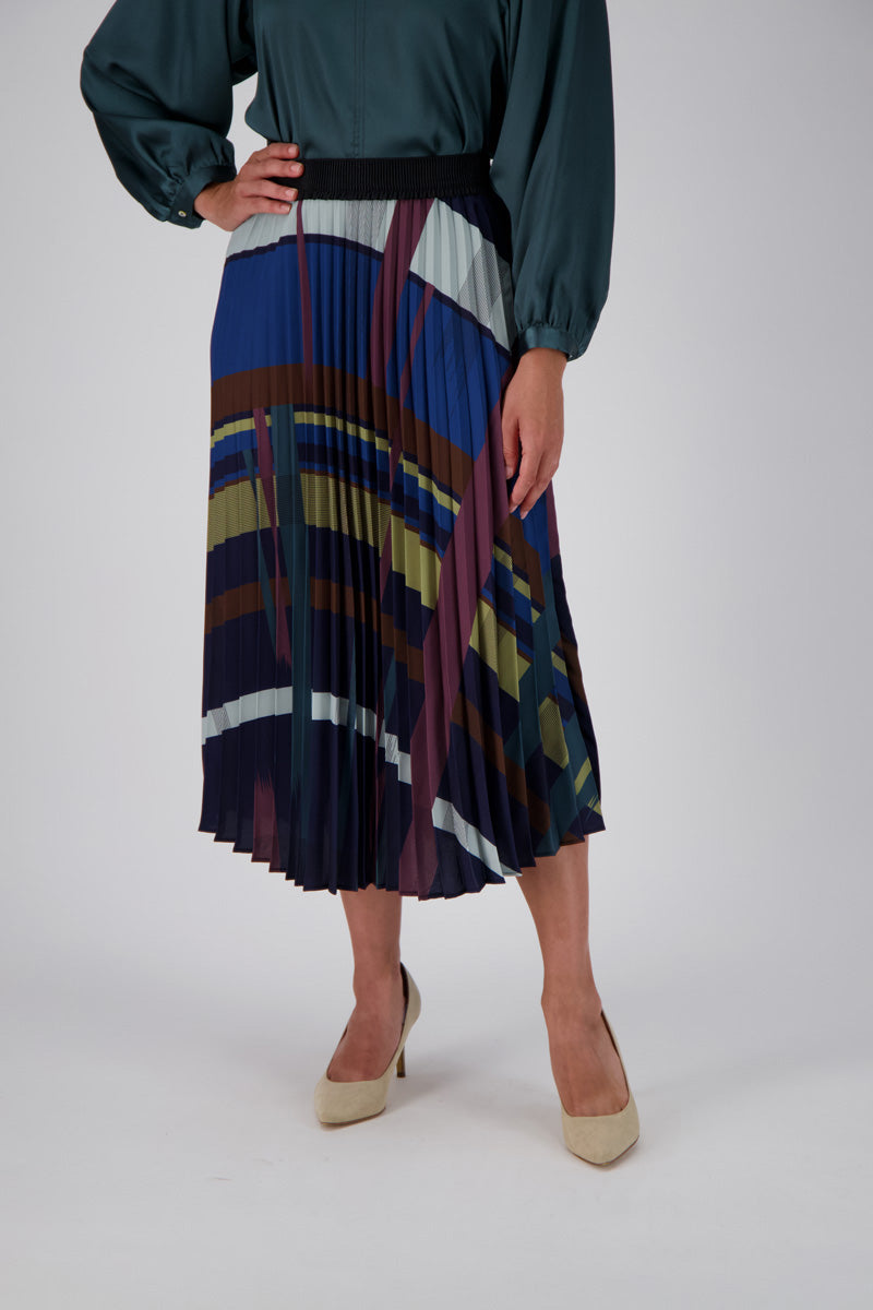 CROSSROADS PLEATED SKIRT - WOODLAND