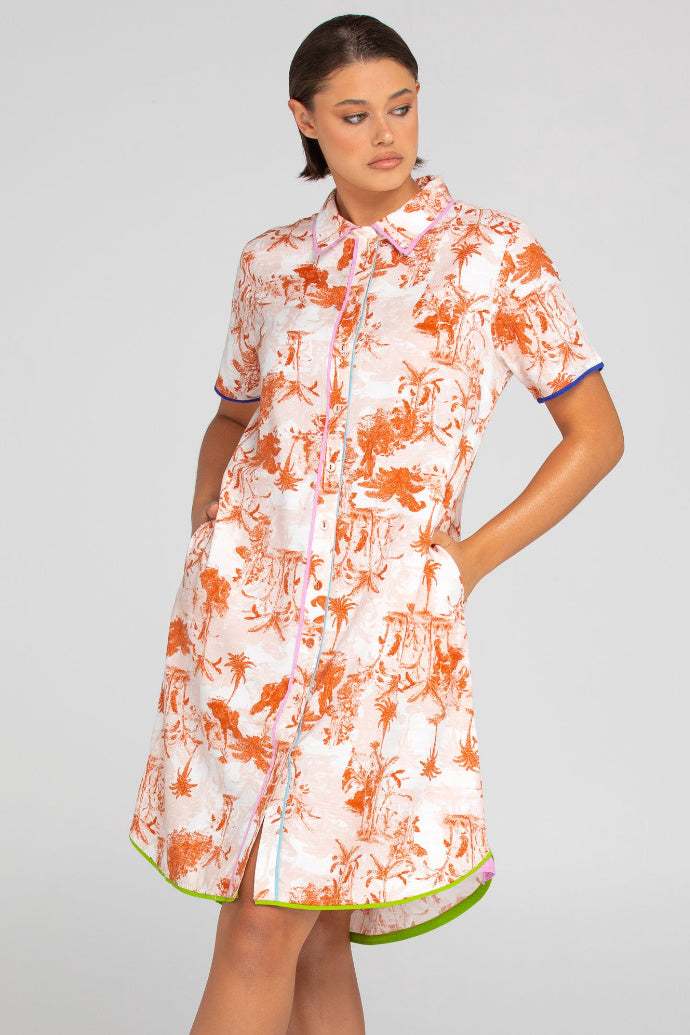 CUBA SHIRT DRESS - WESTERN PALM