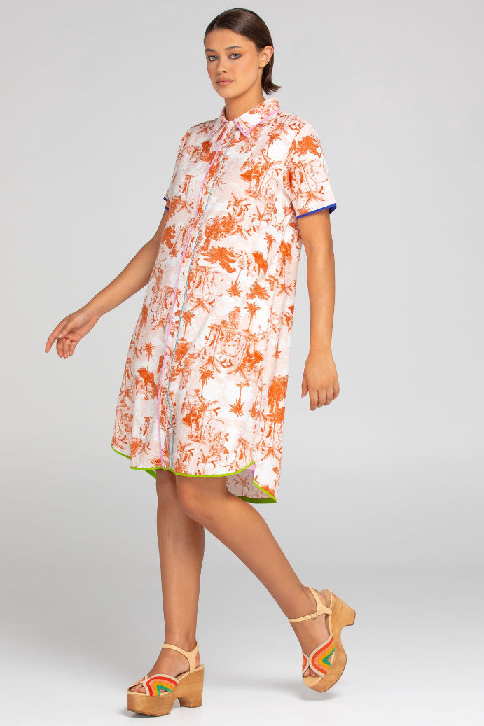 CUBA SHIRT DRESS - WESTERN PALM