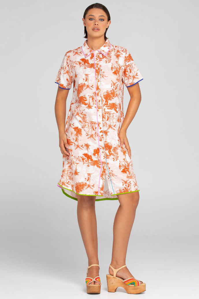 CUBA SHIRT DRESS - WESTERN PALM