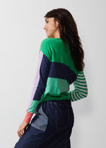 DIAGONAL STRIPE JUMPER IN FROG