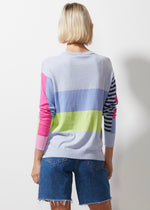 DIAGONAL STRIPE JUMPER IN SKY