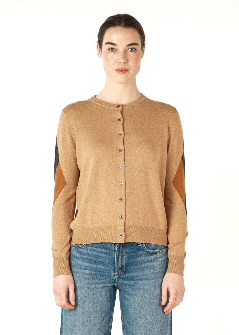 DIAMOND DAPPER CARDI IN CAMEL