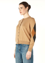 DIAMOND DAPPER CARDI IN CAMEL