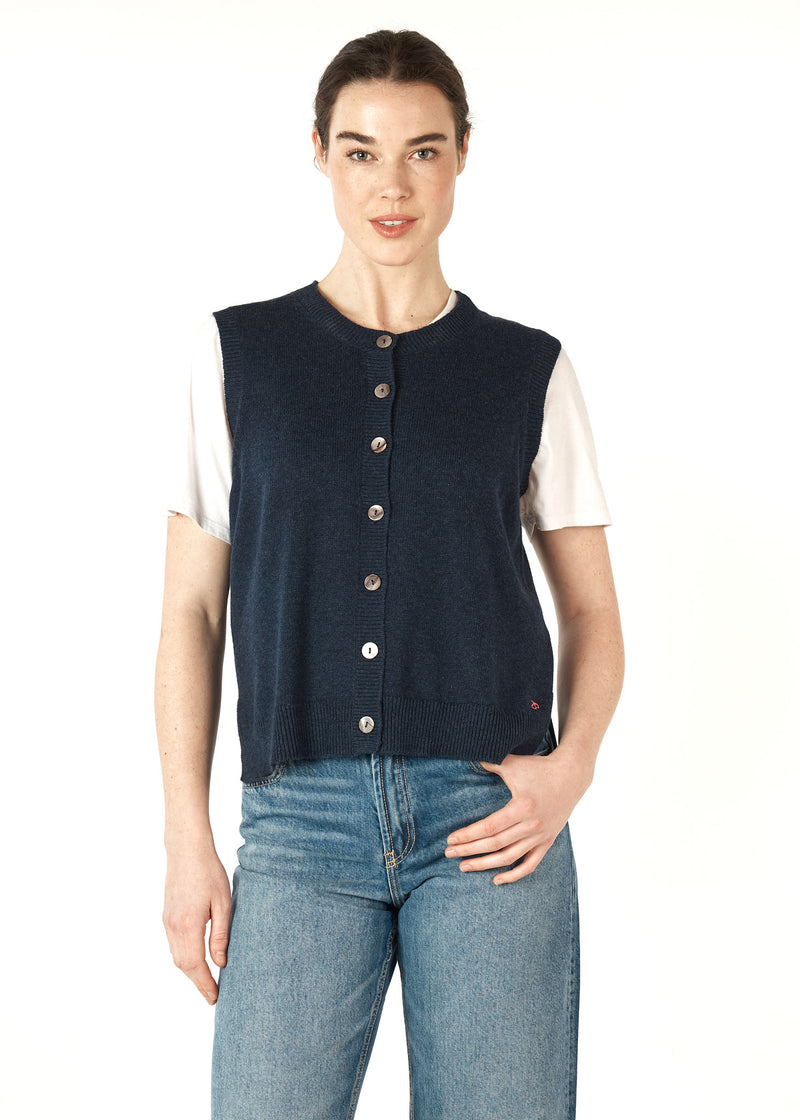 ESSENTIAL BUTTON VEST IN DENIM