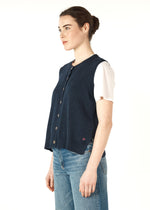 ESSENTIAL BUTTON VEST IN DENIM