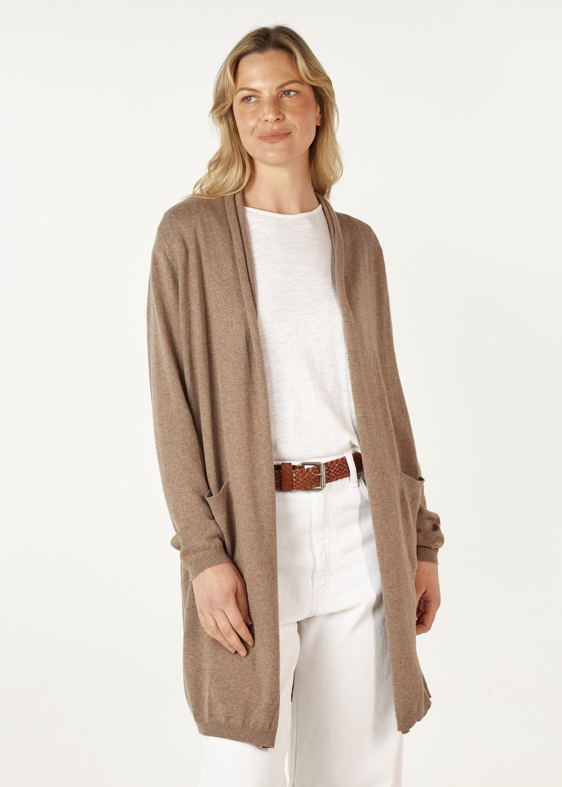 ESSENTIAL LONGLINE CARDI IN BARK