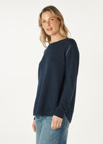 ESSENTIAL SHIRT BOTTOM KNIT IN DENIM