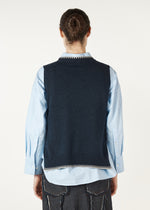 ESSENTIAL TWO TONE VEST IN DENIM