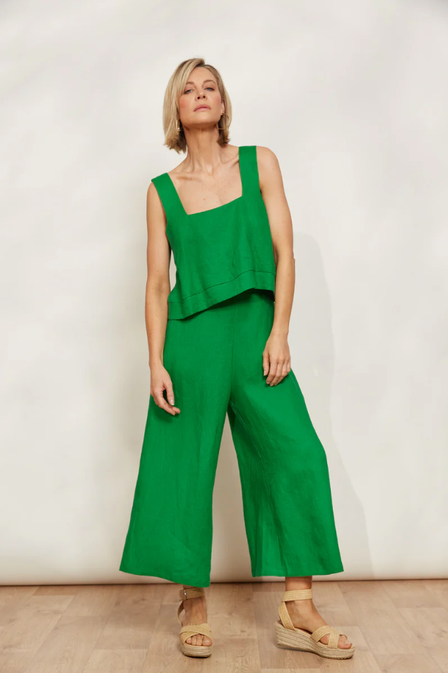 HALCYON CROP PANT: EMERALD