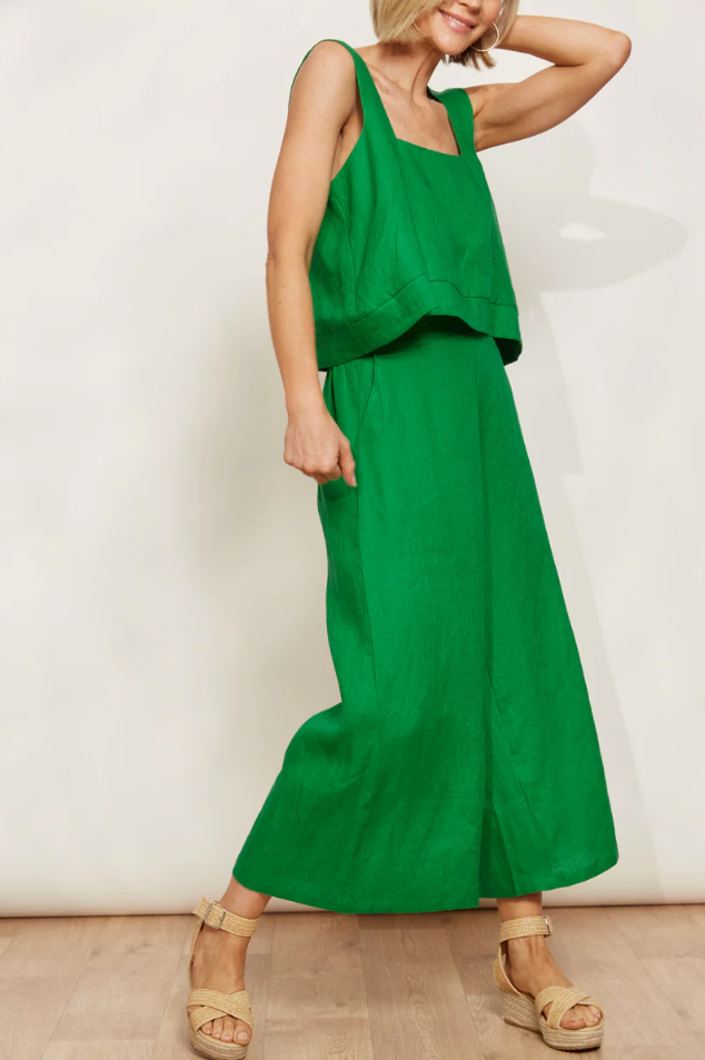 HALCYON CROP PANT: EMERALD