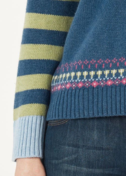 FAIRISLE JUMPER IN DENIM