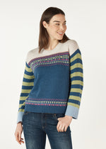 FAIRISLE JUMPER IN DENIM