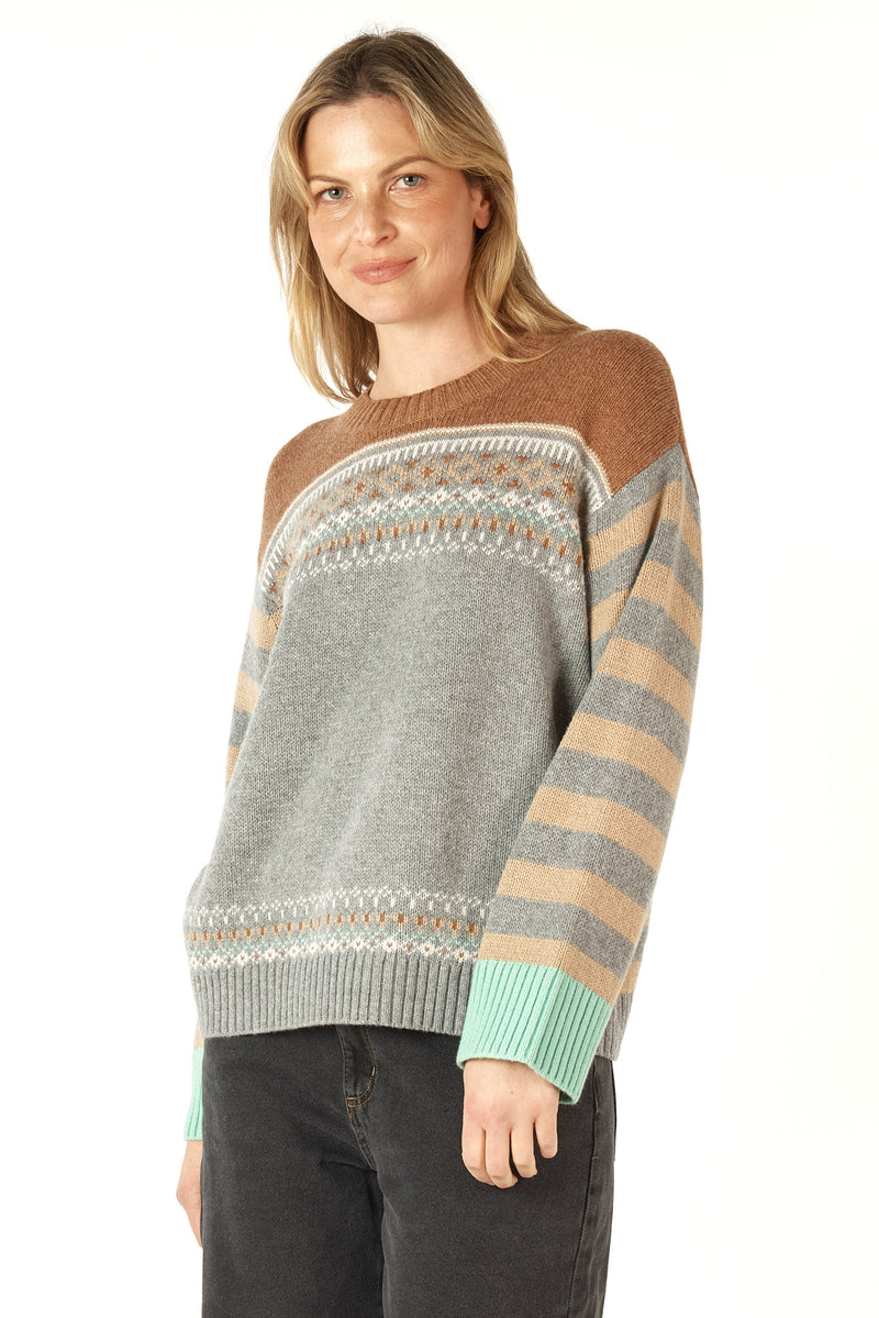 FAIRISLE JUMPER IN GOOSE