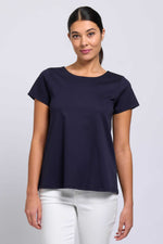 NATURAL FLARE TOP: NAVY