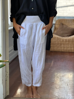 FRANKIE LINEN PANT: WHITE