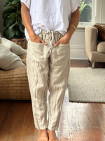 JESSIE LINEN PANT: ALMOND