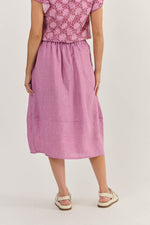 LANTERN HEM LINEN SKIRT IN FIG