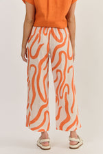 WIDE LEG PANT IN TAMARIND RIBBON