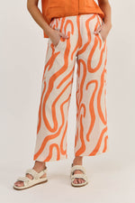 WIDE LEG PANT IN TAMARIND RIBBON