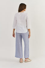 LOOSE SLEEVE LINEN TOP IN WHITE