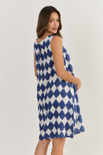 A-LINE LINE TANK DRESS IN HARLEQUIN