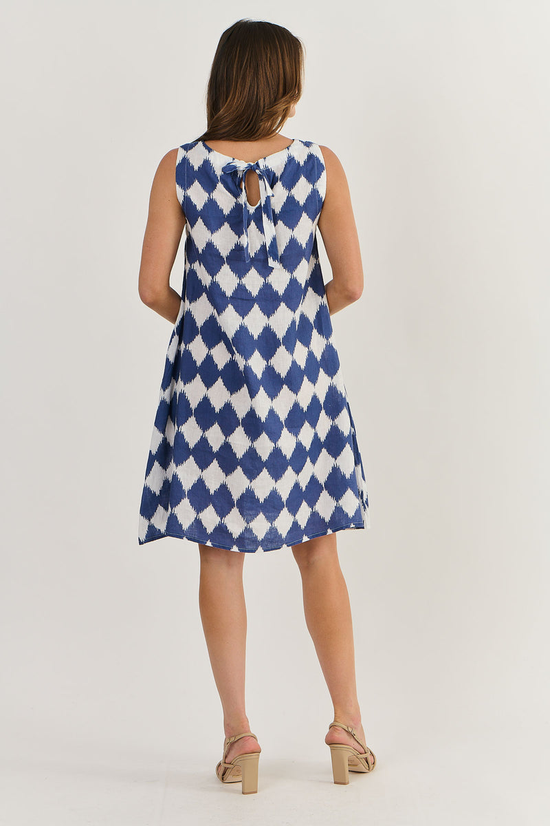 A-LINE LINE TANK DRESS IN HARLEQUIN