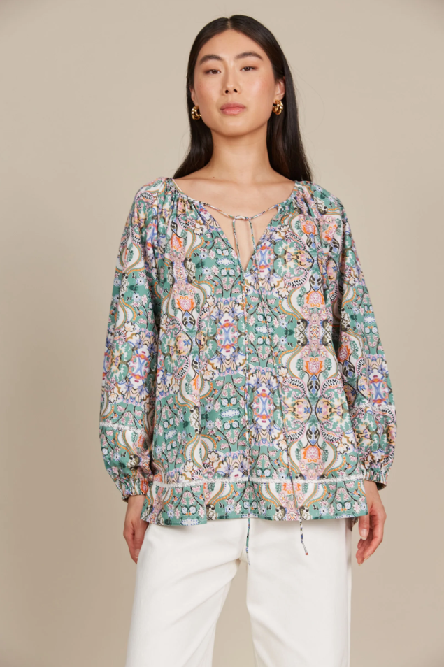 REMI BLOUSE - LOTUS FLEURON